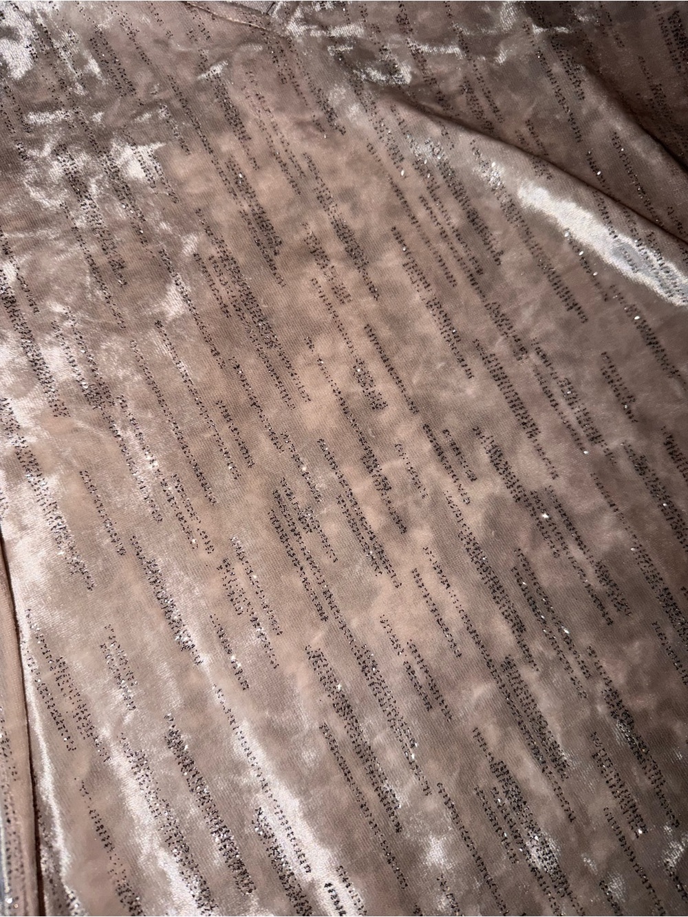 Vince Camuto Metallic Taupe Velvet Throw with Linear Microdot Sparkle